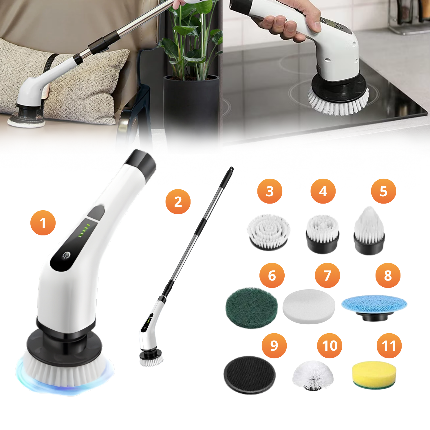 CleanPro - Multifunkcionalna Električna četka za čišćenje   (11 delova)