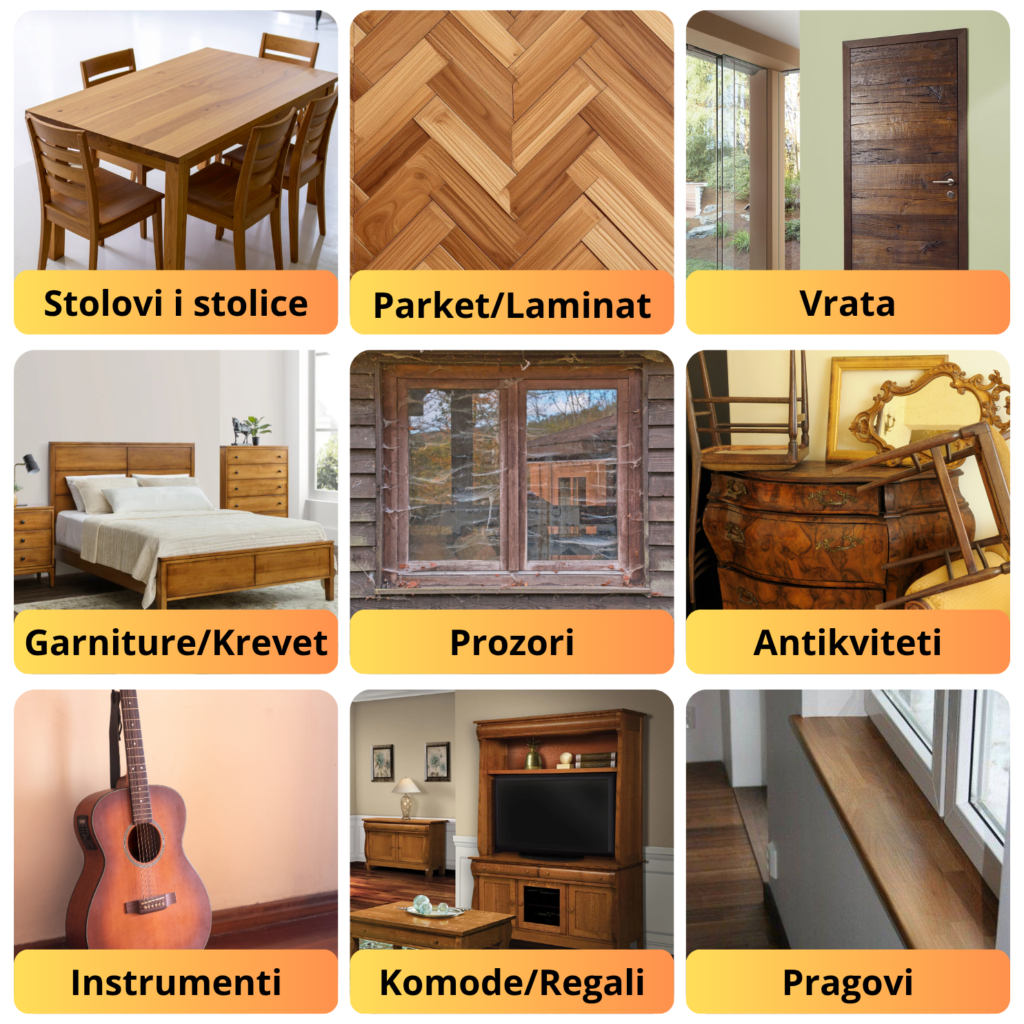 WoodFix - Set markera i voska za reparaciju drveta