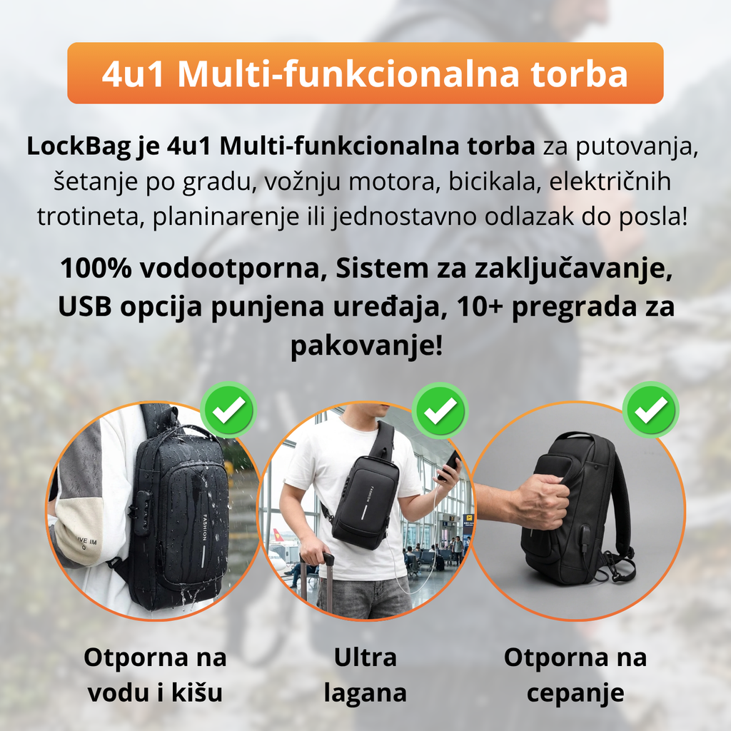 LockBag - Vodootporna torba sa zaštitnom bravom