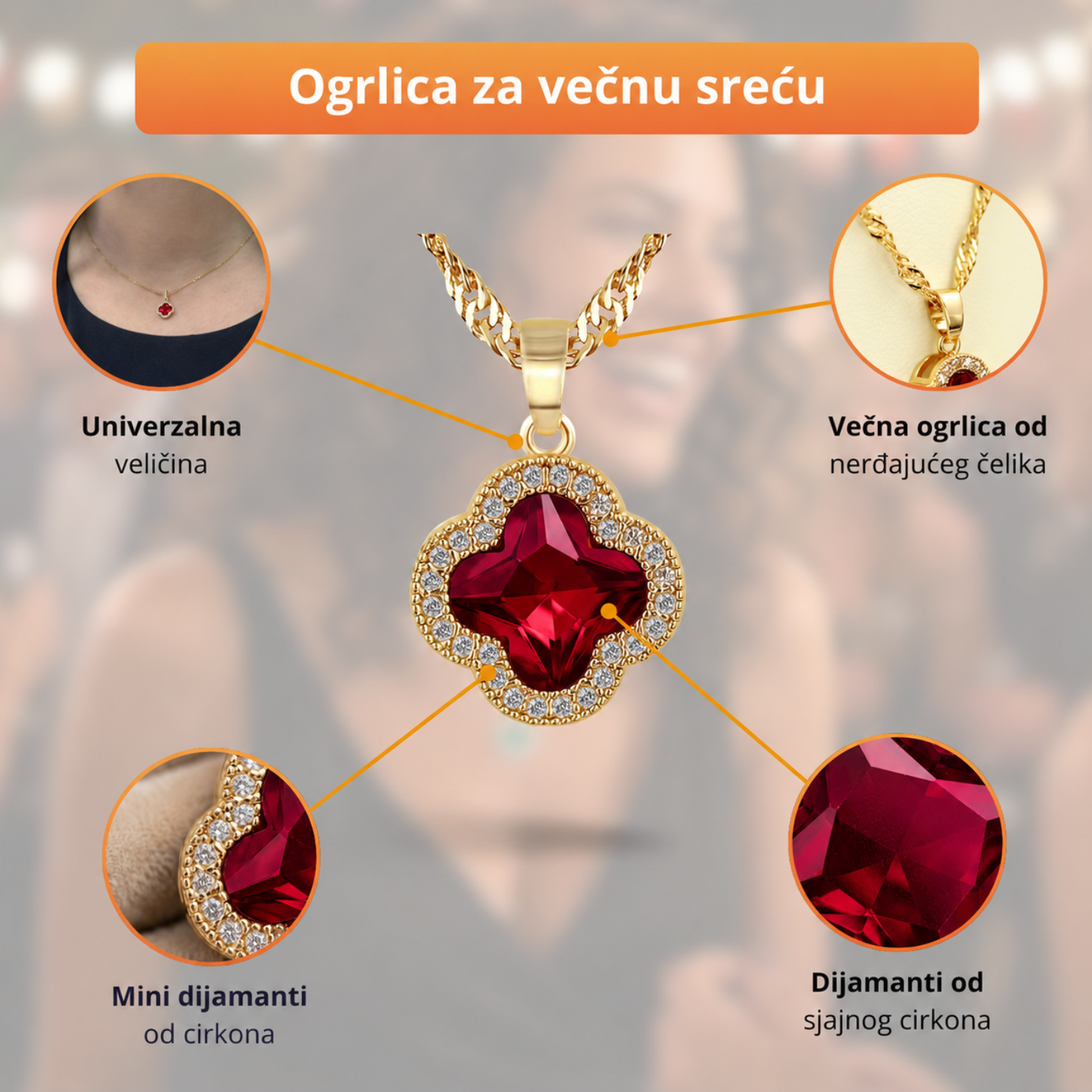 Emerald Prestige - Srećna ogrlica od nerđajućeg čelika