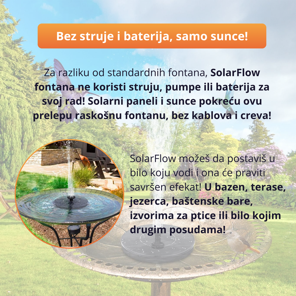 SunFlow - Solarna fontana za baštu