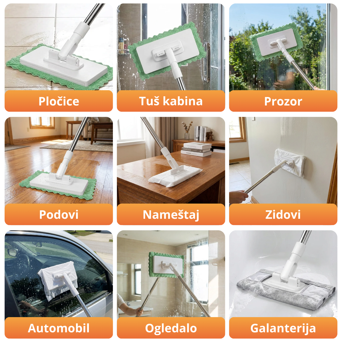 ClickMop - Mop za sve vrste krpa + 2 Mikrofiber krpe Gratis