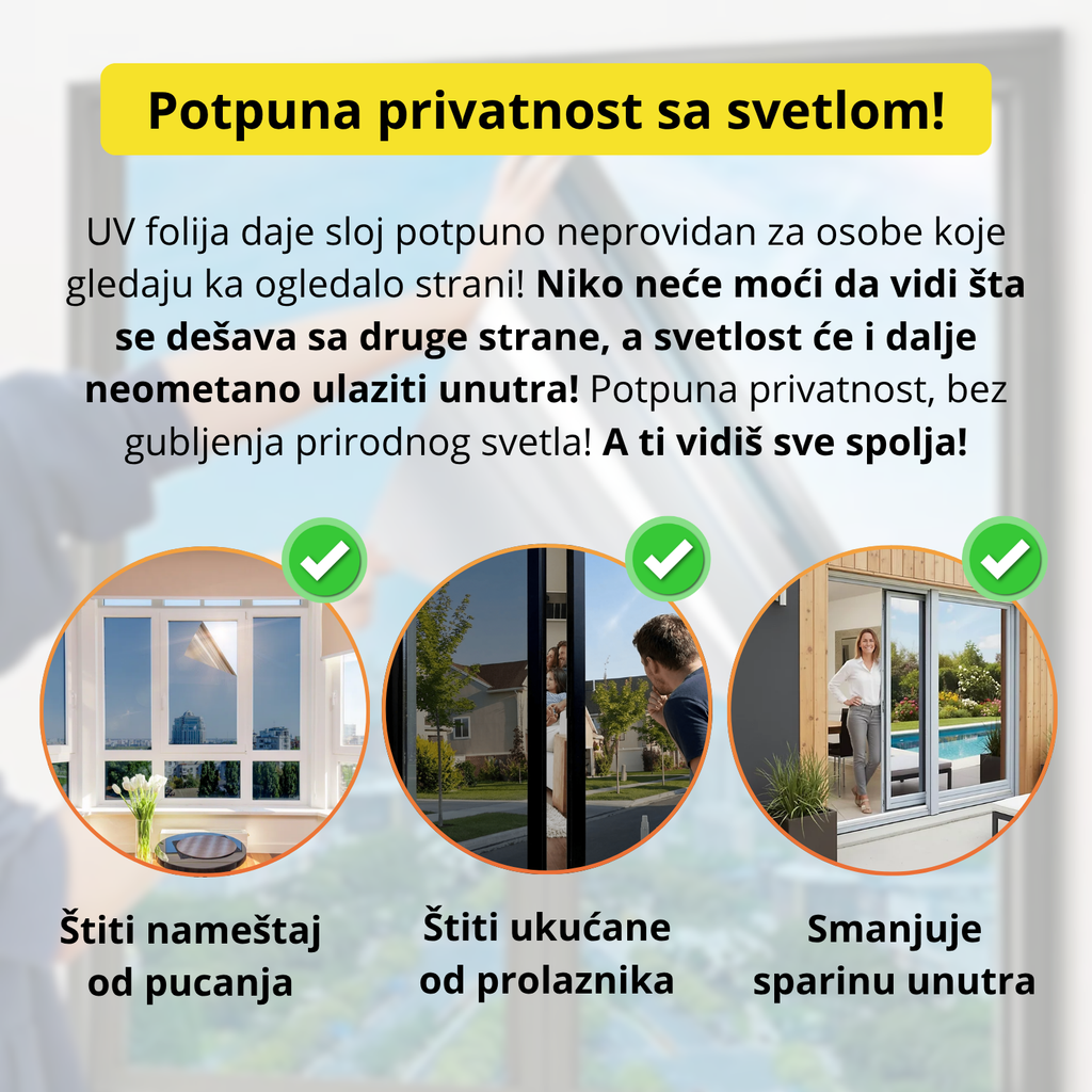 Uv reflektujuća folija za stakla DRAFT