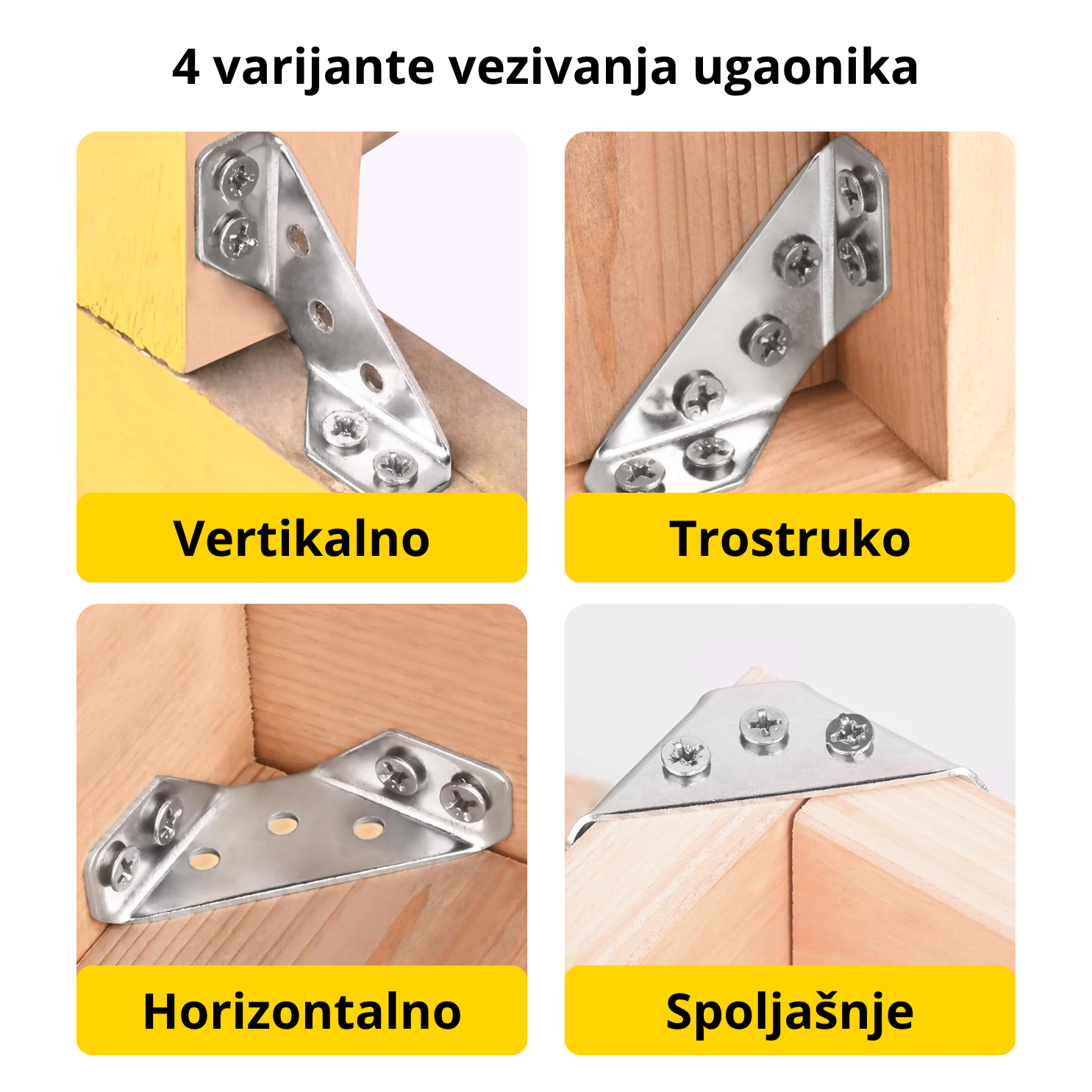 Trostrani ugaonici za popravku nameštaja