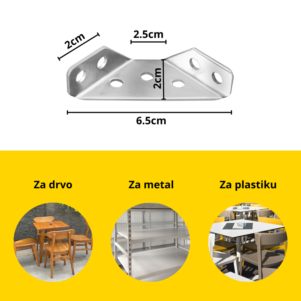 Trostrani ugaonici za popravku nameštaja