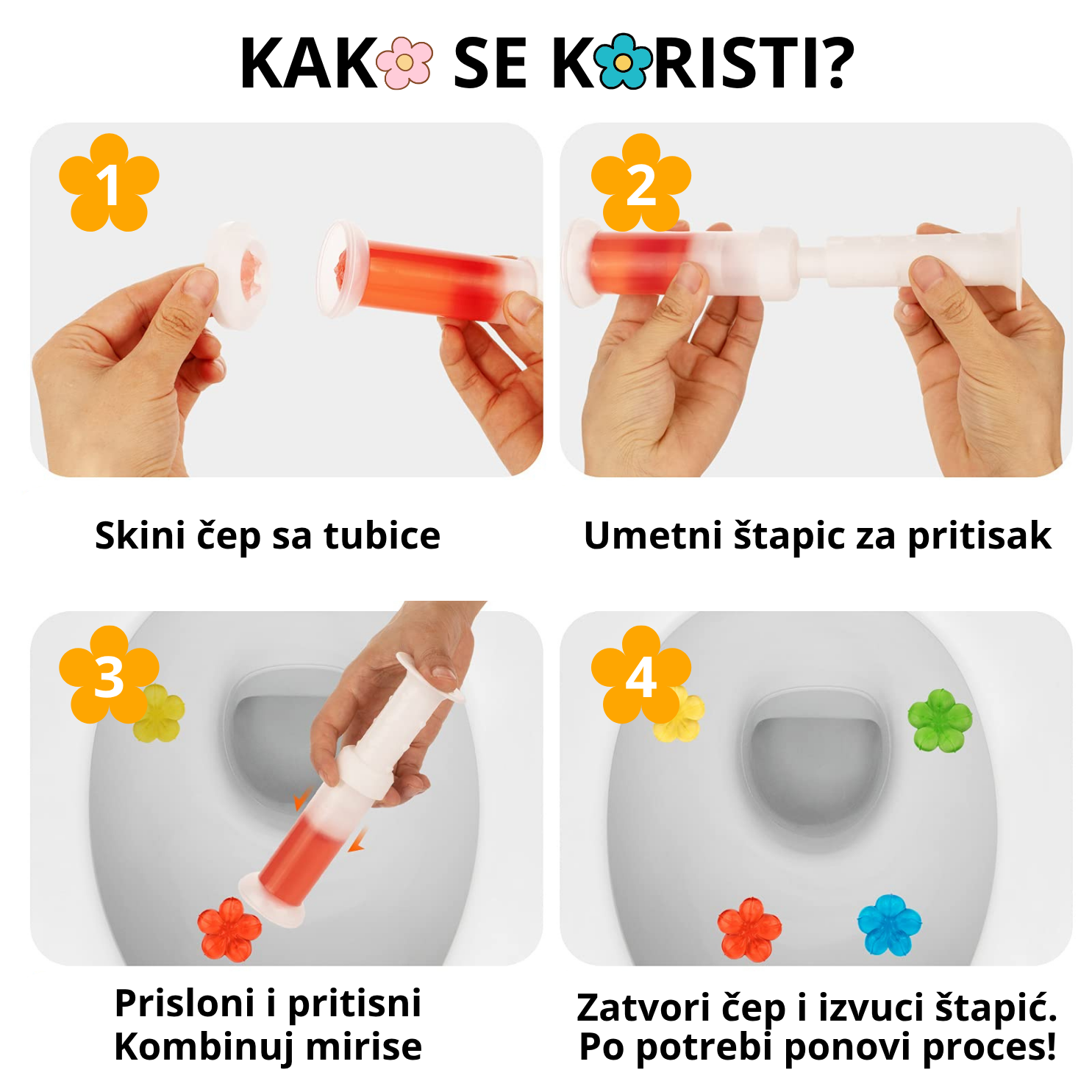 Mirišljavi cvetići za WC šolju - 3 mirisa (42 cvetića)