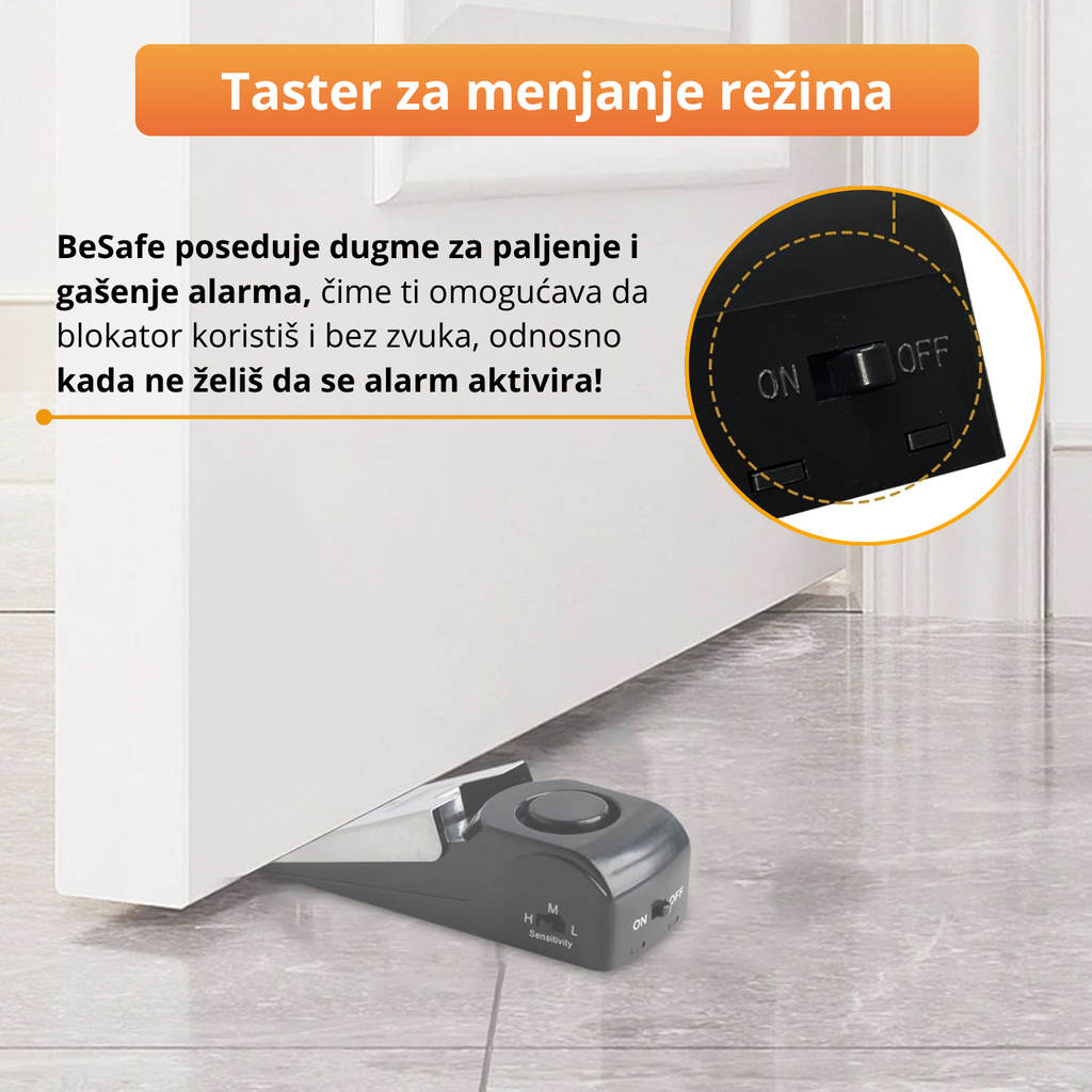 BeSafe - Blokator za vrata sa alarmom