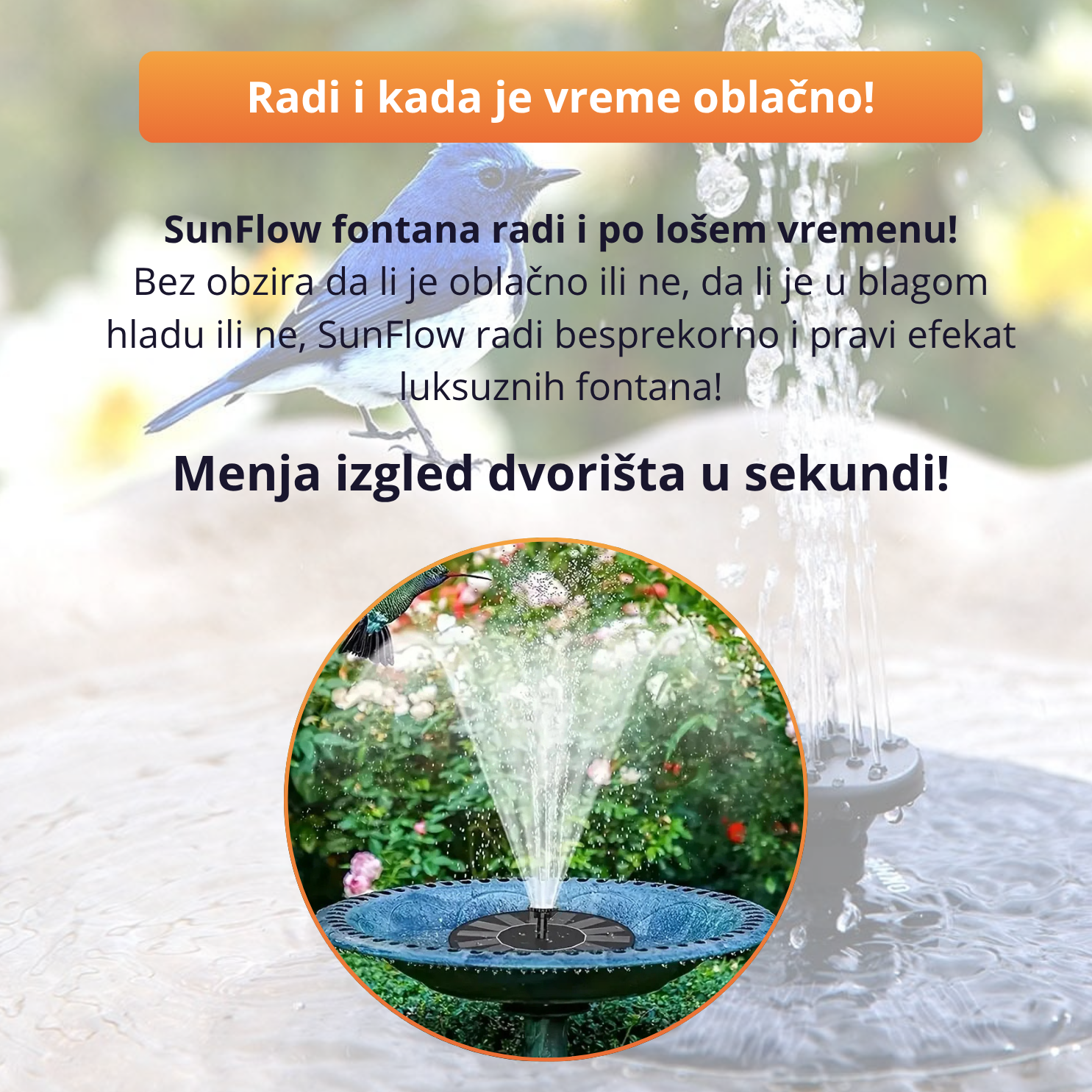 SunFlow - Solarna fontana za baštu