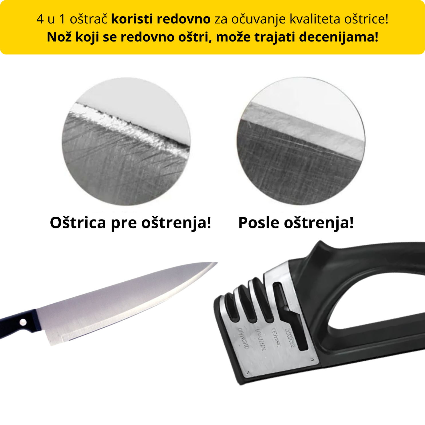 4 u 1 oštrač za noževe i makaze