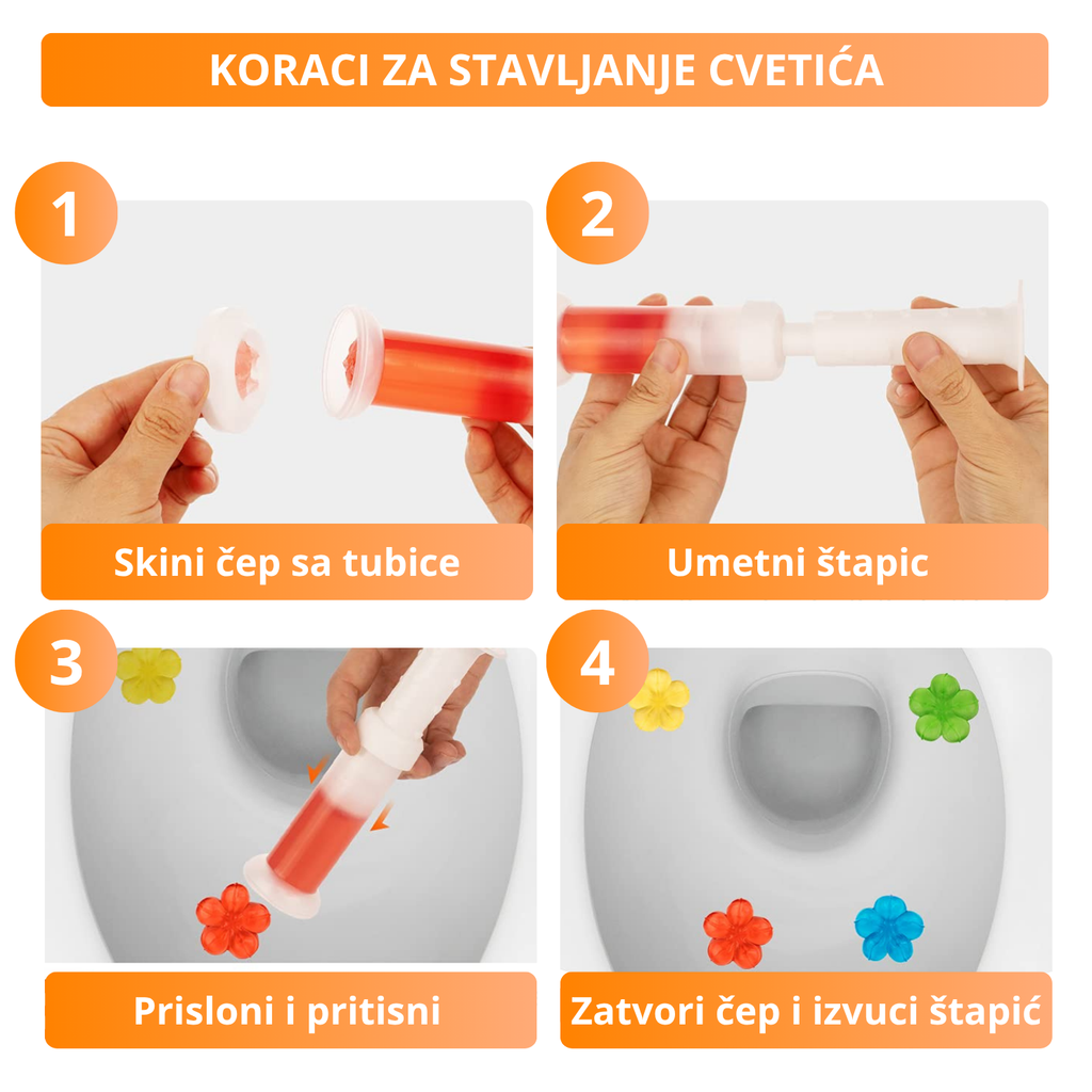Mirišljavi cvetići za WC šolju - 3 mirisa (42 cvetića)