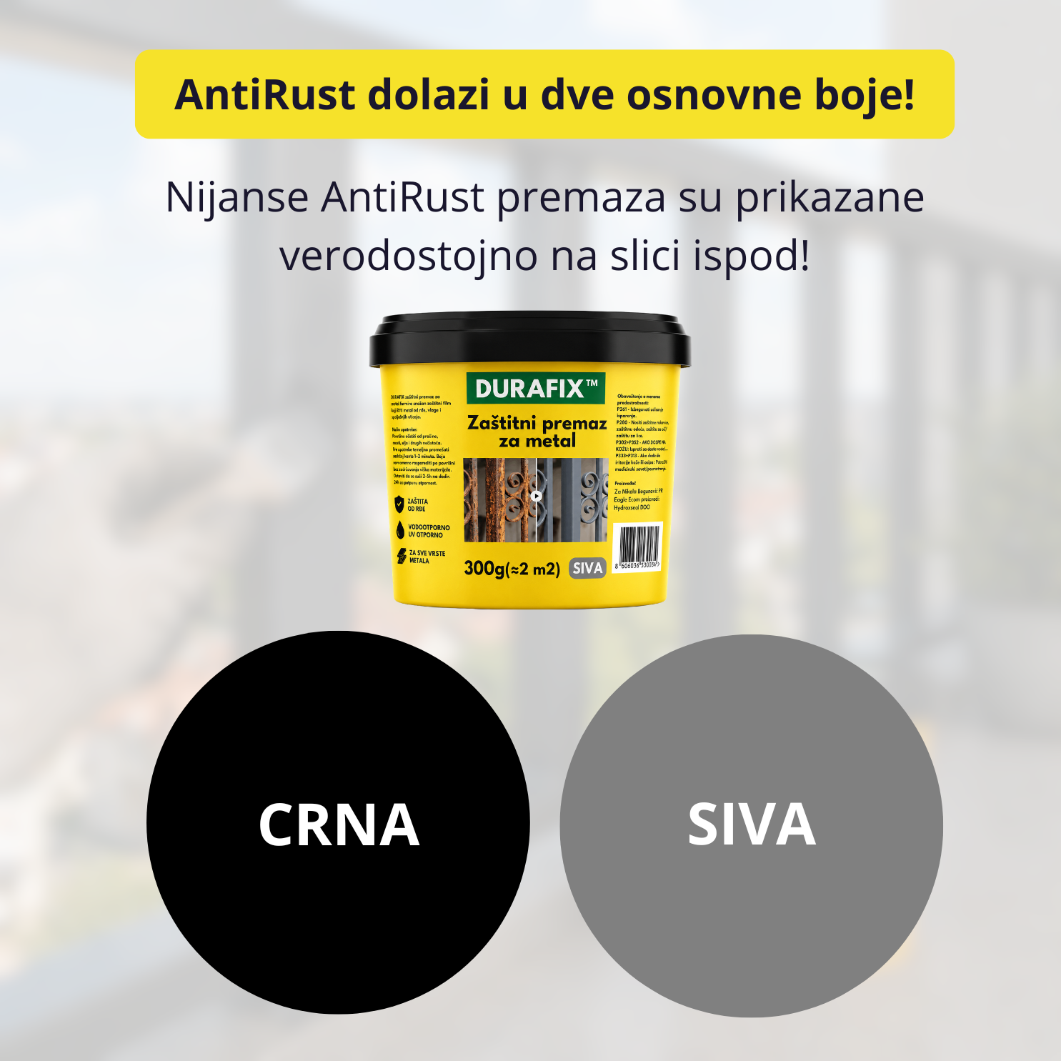 AntiRust - 3 u 1 boja protiv rđe i korozije (300g+300g)