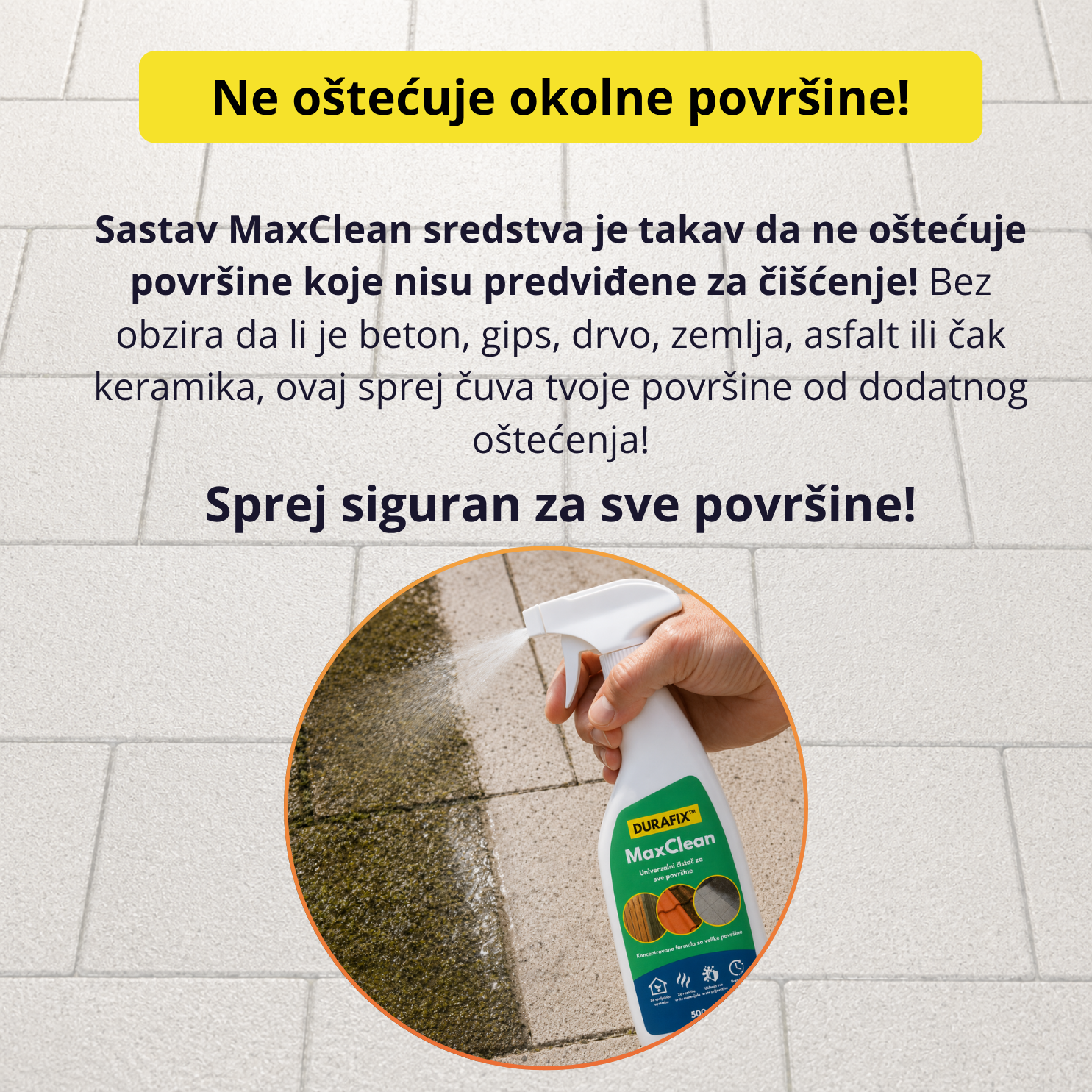 Sprej za čišćenje betona 1 + 1 GRATIS